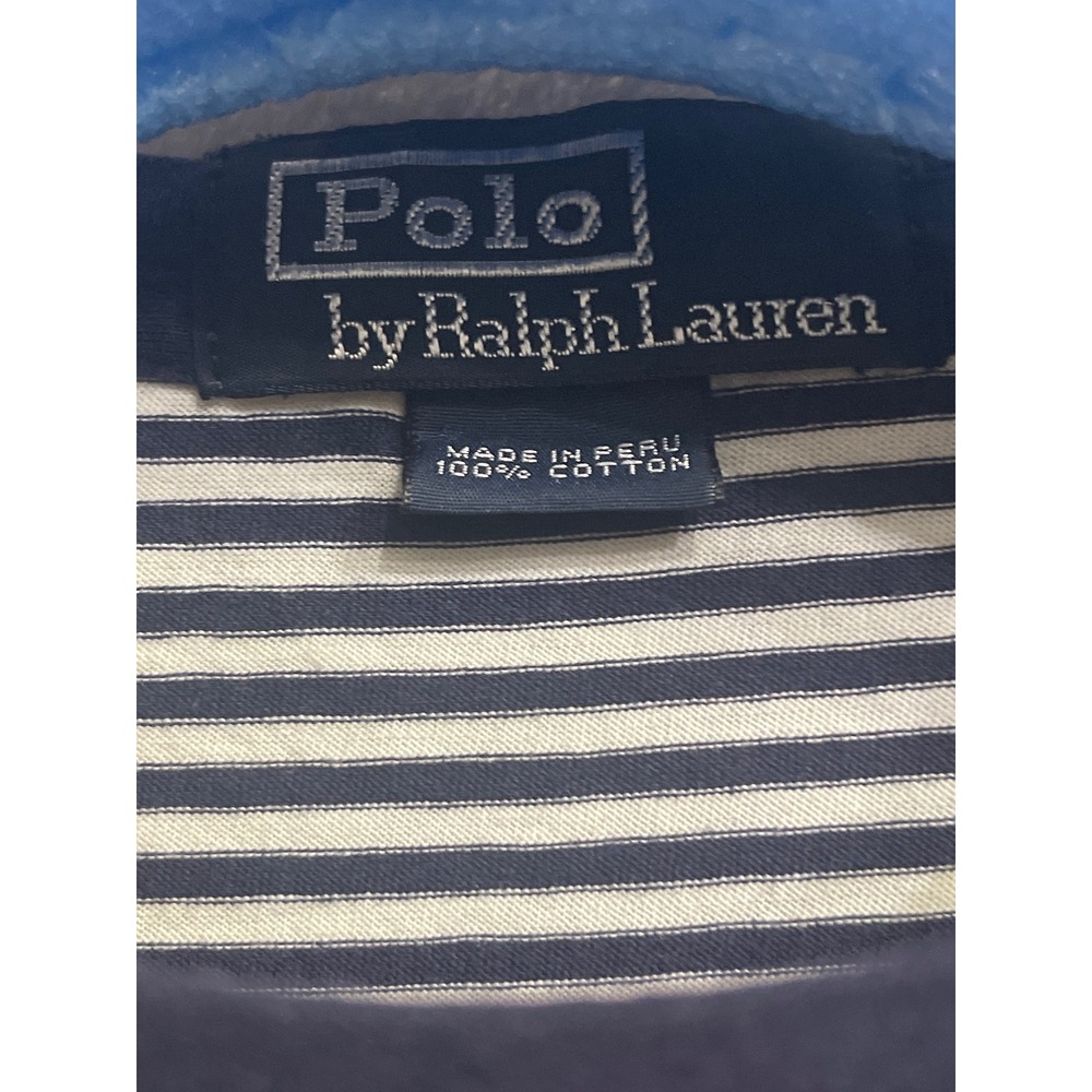 Polo Ralph Lauren Mens XL T-Shirt Navy White Striped Short Sleeve Cotton Crew - Picture 2 of 5